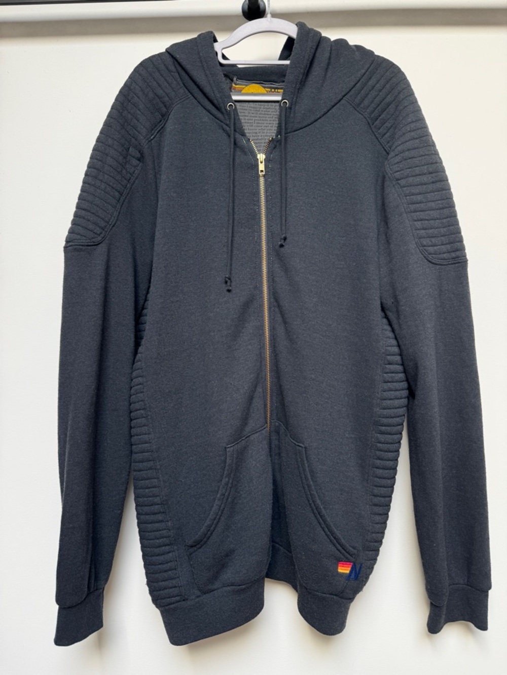Aviator Nation Moto Sleeve/Sides Hoodie in Black - XXL - Great Condition. Rare!
